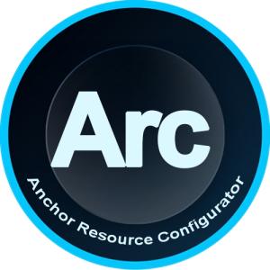Arc Anchor Resource Configurator logo badge with a blue outer ring and dark center reading 'Arc' with 'Anchor Resource Configurator' around the edge.
